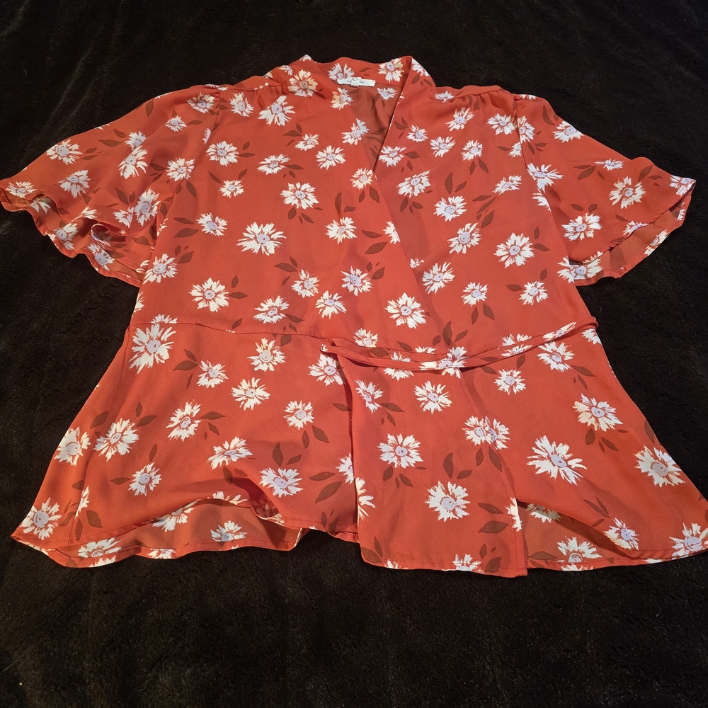 Maurices Scarlet Floral Blouse